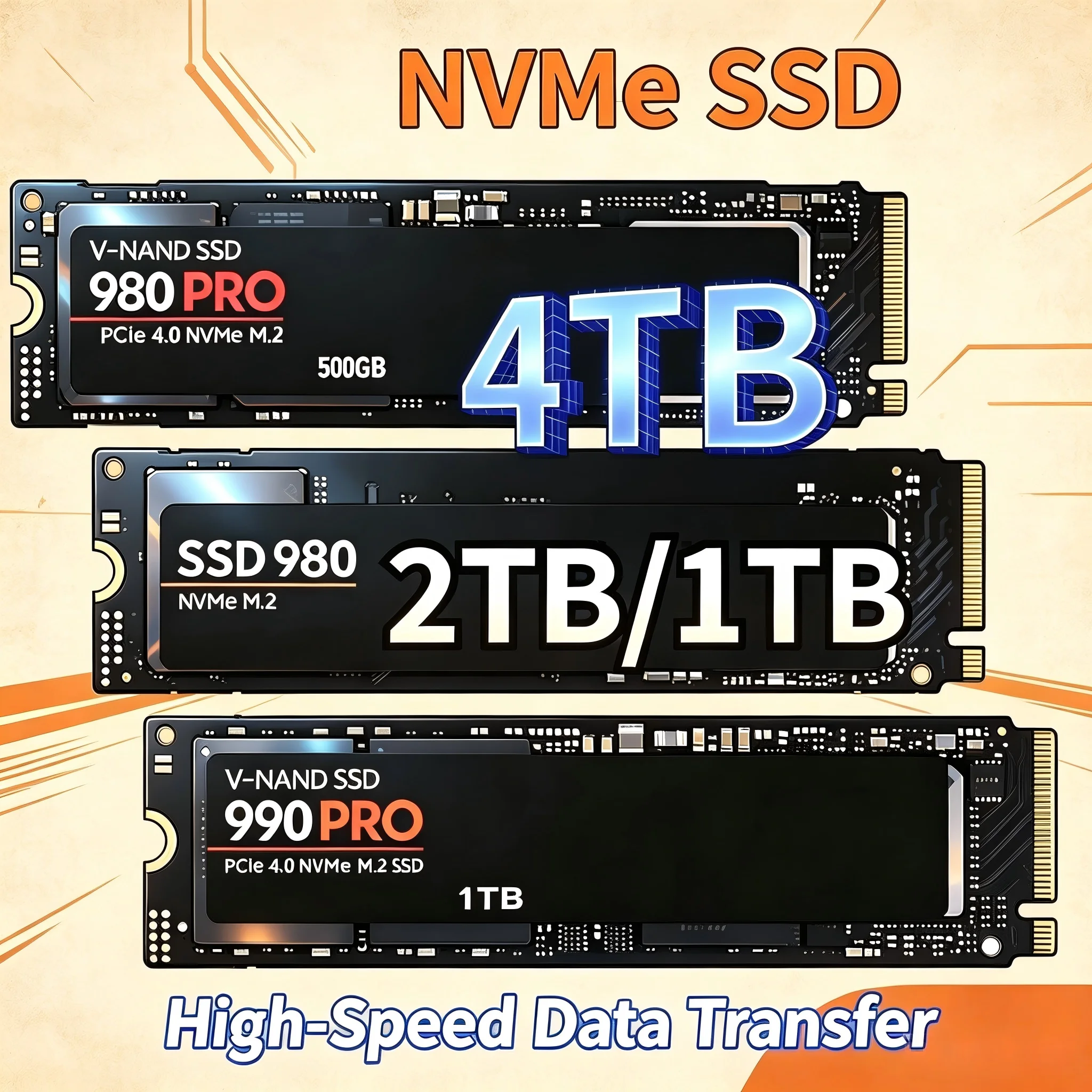 M.2 Nvme 4Tb Pcie 4.0 Ssd - SSD NVMe M.2 Original 980Pro 990Pro