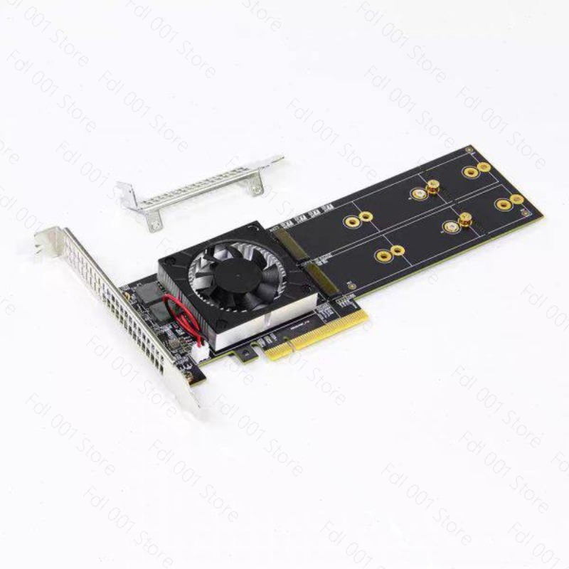 Quad M.2 Nvme Pcie Bifurcation Card - TIDAK PERLU PCIe Bifurcation PEX8747 Quad