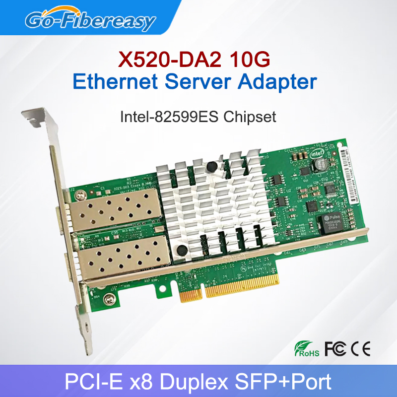 10Gb Sfp+ Pcie Network Card Dual Port - X520-DA2 10Gb SFP+PCI-E Kartu Jaringan NIC