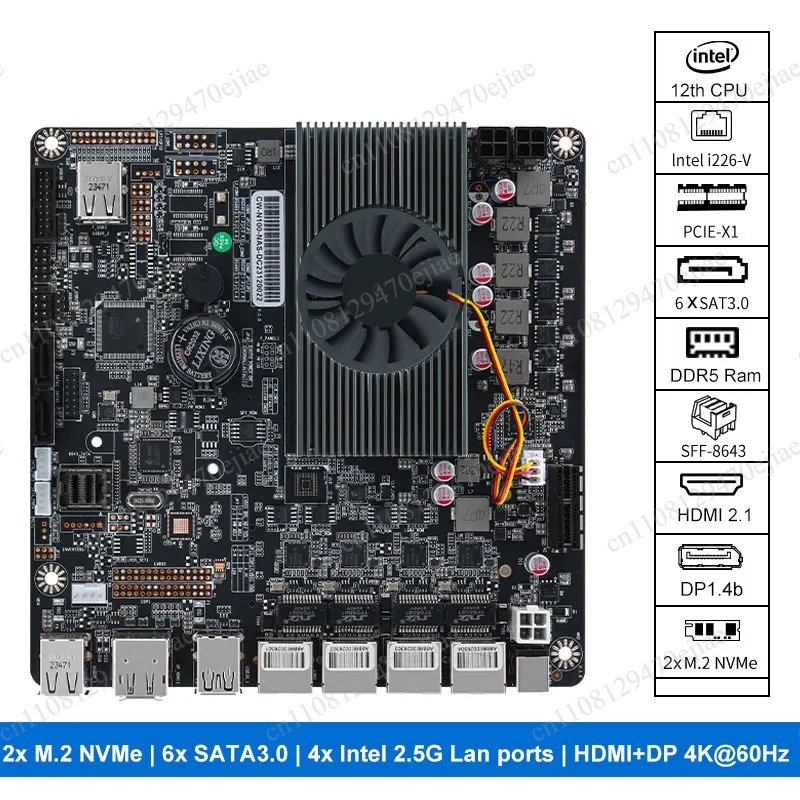 Nas Motherboard N100 6 Sata - Motherboard N100 Mini ITX NAS DDR5,