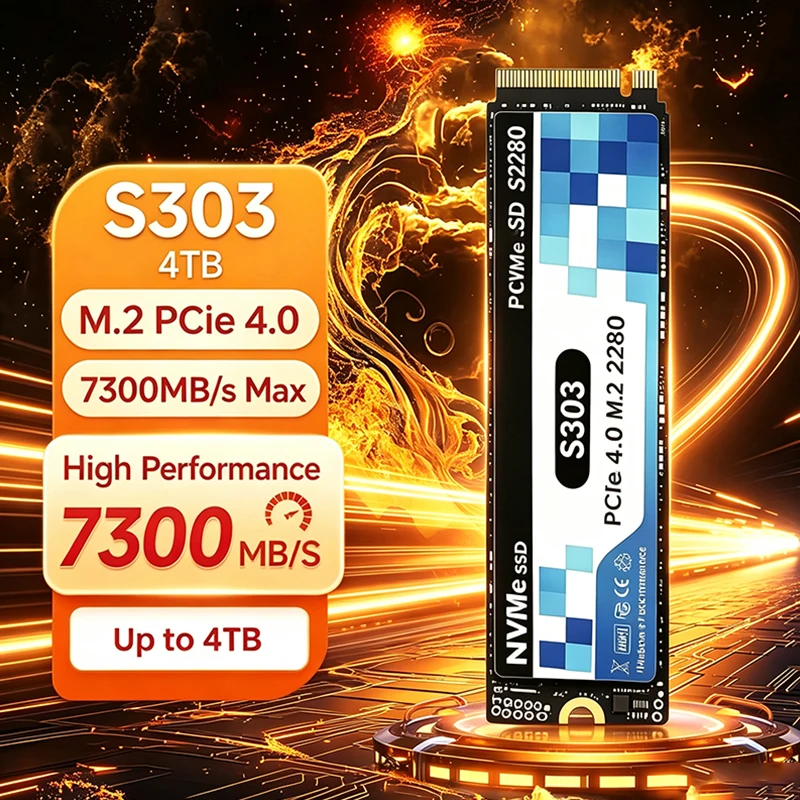 M.2 Nvme 4Tb Pcie 4.0 Ssd - SSD M.2 S303 Original Baru 2026,
