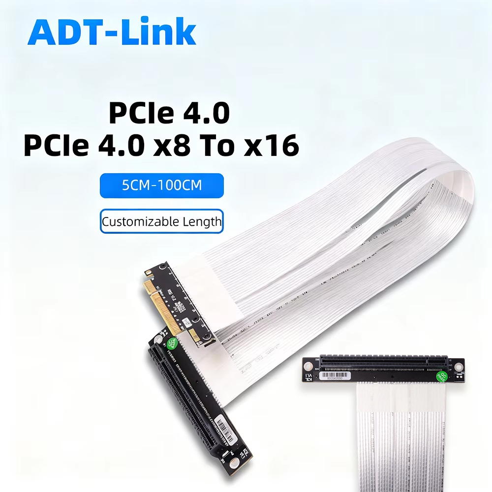 Pcie 4.0 X16 Riser Cable 90 Degree - Kabel Ekstensi Riser ADT-Link PCIE 4.0