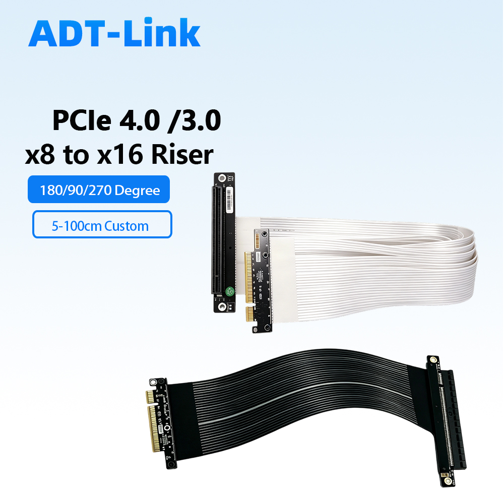 Pcie 4.0 X16 Riser Cable 90 Degree - Kabel Riser ADT-Link PCIe 4.0 /