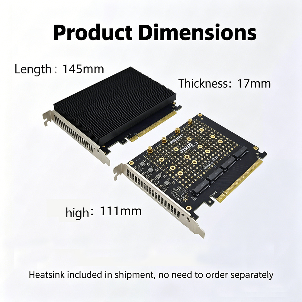 Kartu Adaptor PCIe 4.0 X16 Ke  - Quad M.2 Nvme Pcie Bifurcation Card ulasan dan harga