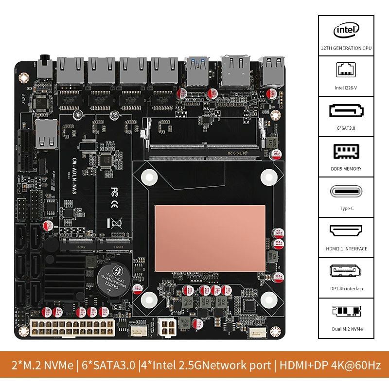 Motherboard NAS N100/N150 6 Ba - Nas Motherboard N100 6 Sata ulasan dan harga