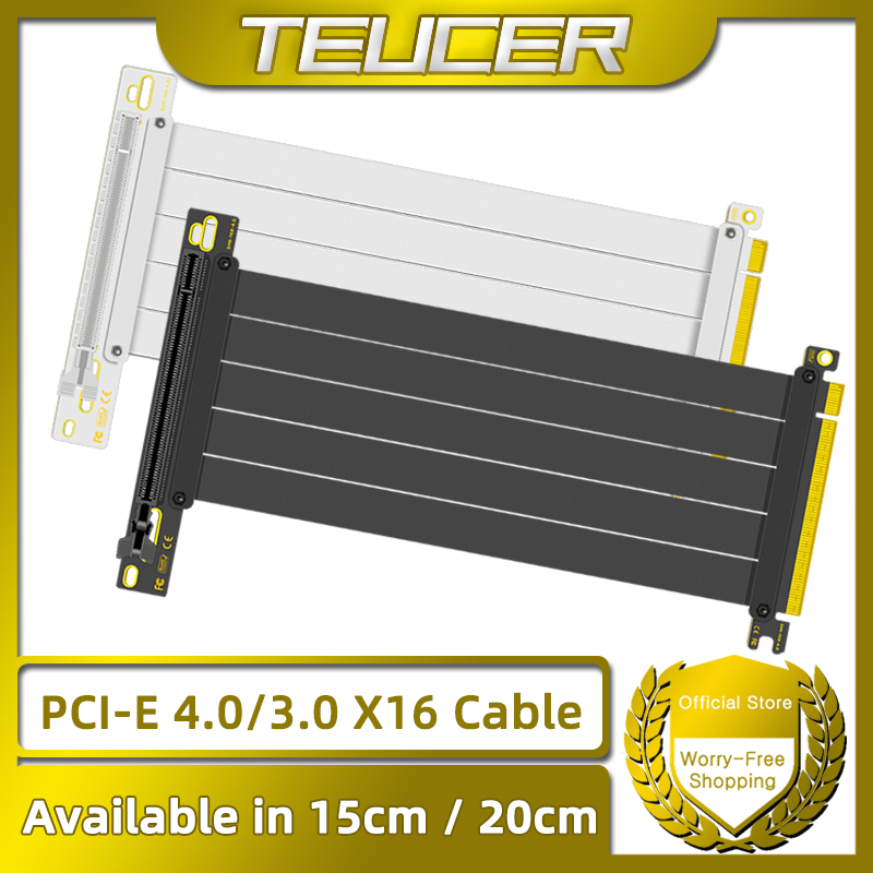 TEUCER PCI-E 4.0 X16 kabel Ris - Pcie 4.0 X16 Riser Cable 90 Degree ulasan dan harga