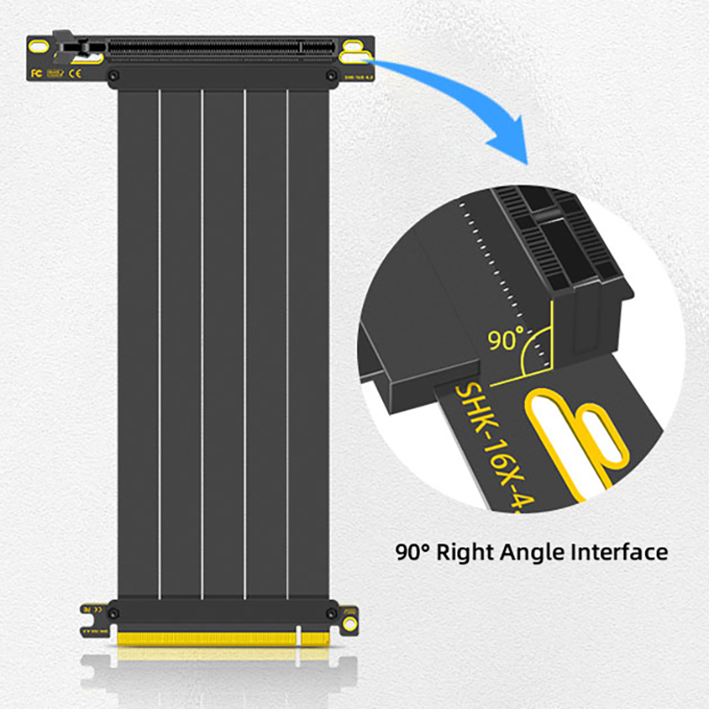 TEUCER PCI-E 4.0 X16 kabel Ris - Pcie 4.0 X16 Riser Cable 90 Degree ulasan dan harga
