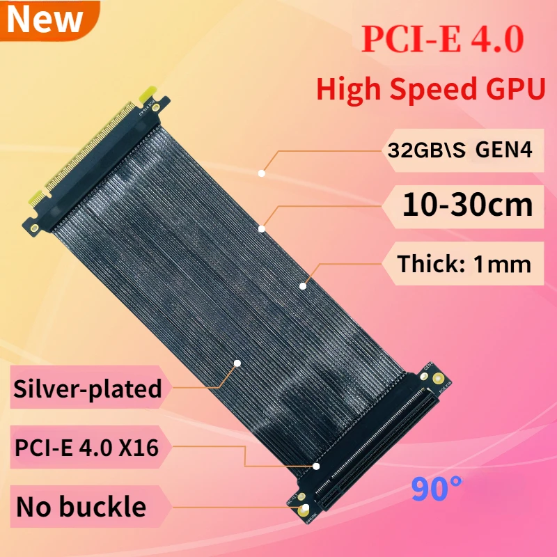 PCI-E 4.0 X16 Kartu Grafis Kab - Pcie 4.0 X16 Riser Cable 90 Degree ulasan dan harga