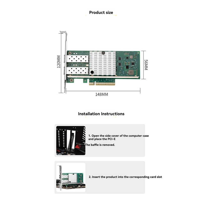 X520-DA1 10Gb SFP+ Kartu Jarin - 10Gb Sfp+ Pcie Network Card Dual Port ulasan dan harga