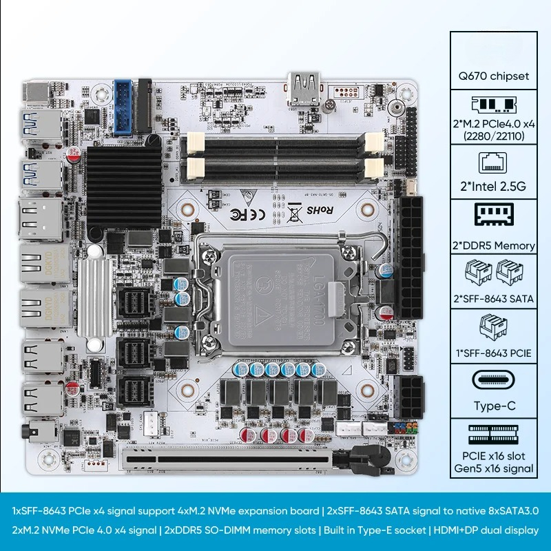 Motherboard Nas Generasi 12/13 - Lga 1700 Ddr5 Itx Motherboard ulasan dan harga