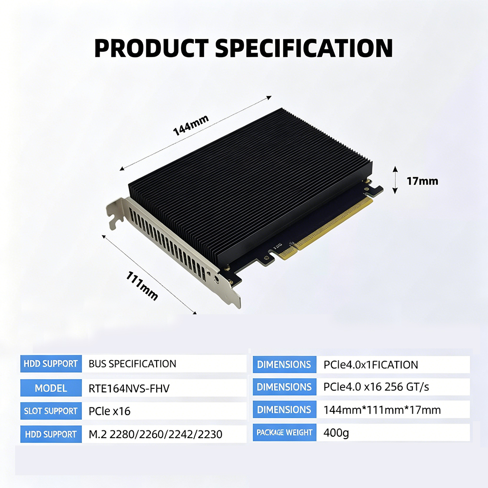 Kartu Adaptor PCIe 4.0 X16 ke  - Quad M.2 Nvme Pcie Bifurcation Card ulasan dan harga