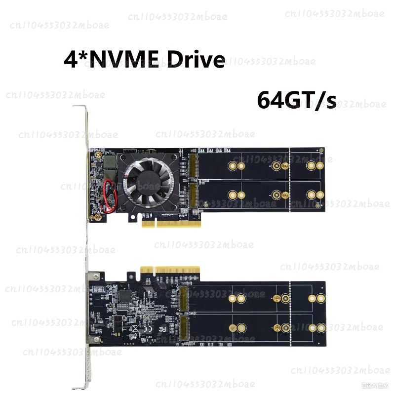 Chip PEX8747 PCIe 3.0 X8 Quad  - Quad M.2 Nvme Pcie Bifurcation Card ulasan dan harga